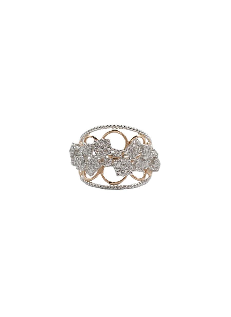 Women LC COLLECTION JEWELLERY Fine Jewellery | 18K White Rose Gold Diamond Ring — Us 6