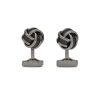 Men TATEOSSIAN Cufflinks | Gunmetal Plated Carbon Fibre Knot Cufflinks With Shirt Stud Set