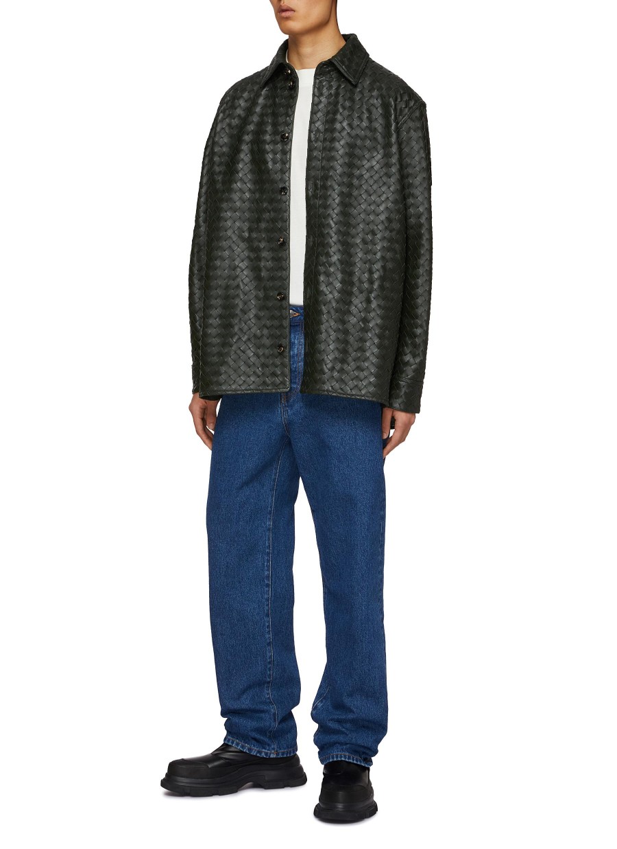 Men BOTTEGA VENETA Jackets | Intrecciato Leather Jacket