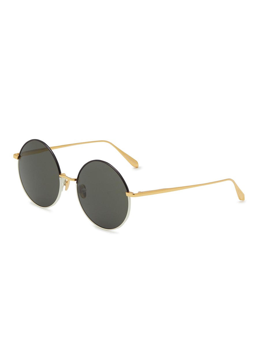 Women LINDA FARROW Eyewear | Bea Titanium Acetate Round Sunglasses