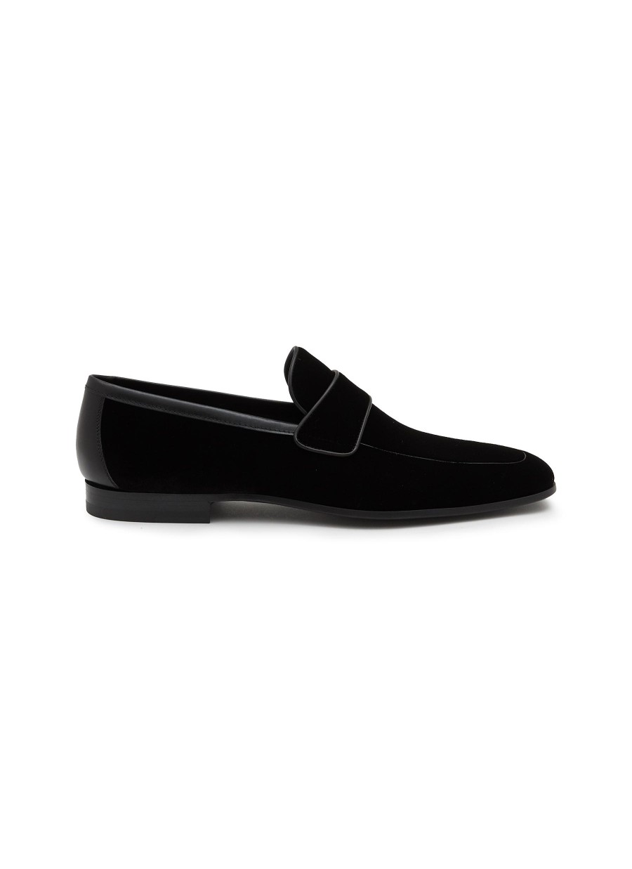 Men MAGNANNI Flats | Apron Toe Suede Penny Loafers