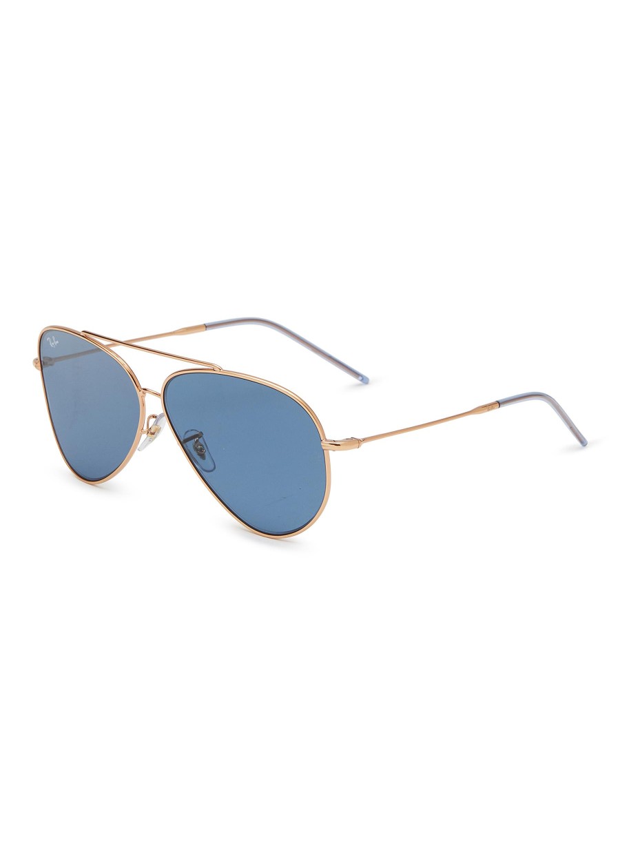 Women RAY BAN Eyewear | Double Bridge Metal Oval Sunglasses