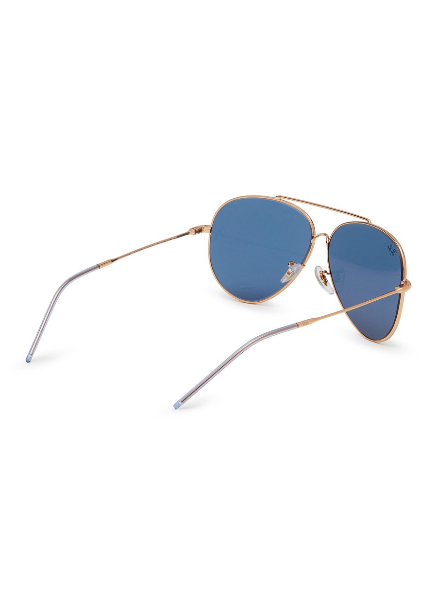 Women RAY BAN Eyewear | Double Bridge Metal Oval Sunglasses