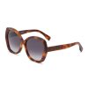 Women FENDI Eyewear | Lettering Tortoiseshell Effect Acetate Round Frame Sunglasses