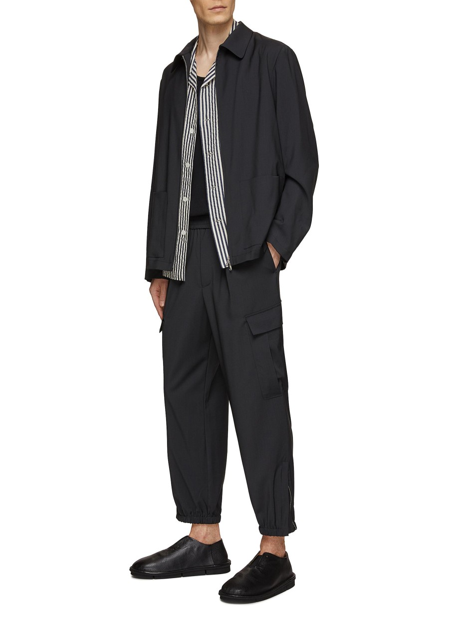 Men BARENA Pants | Side Pocket Wool Jogger