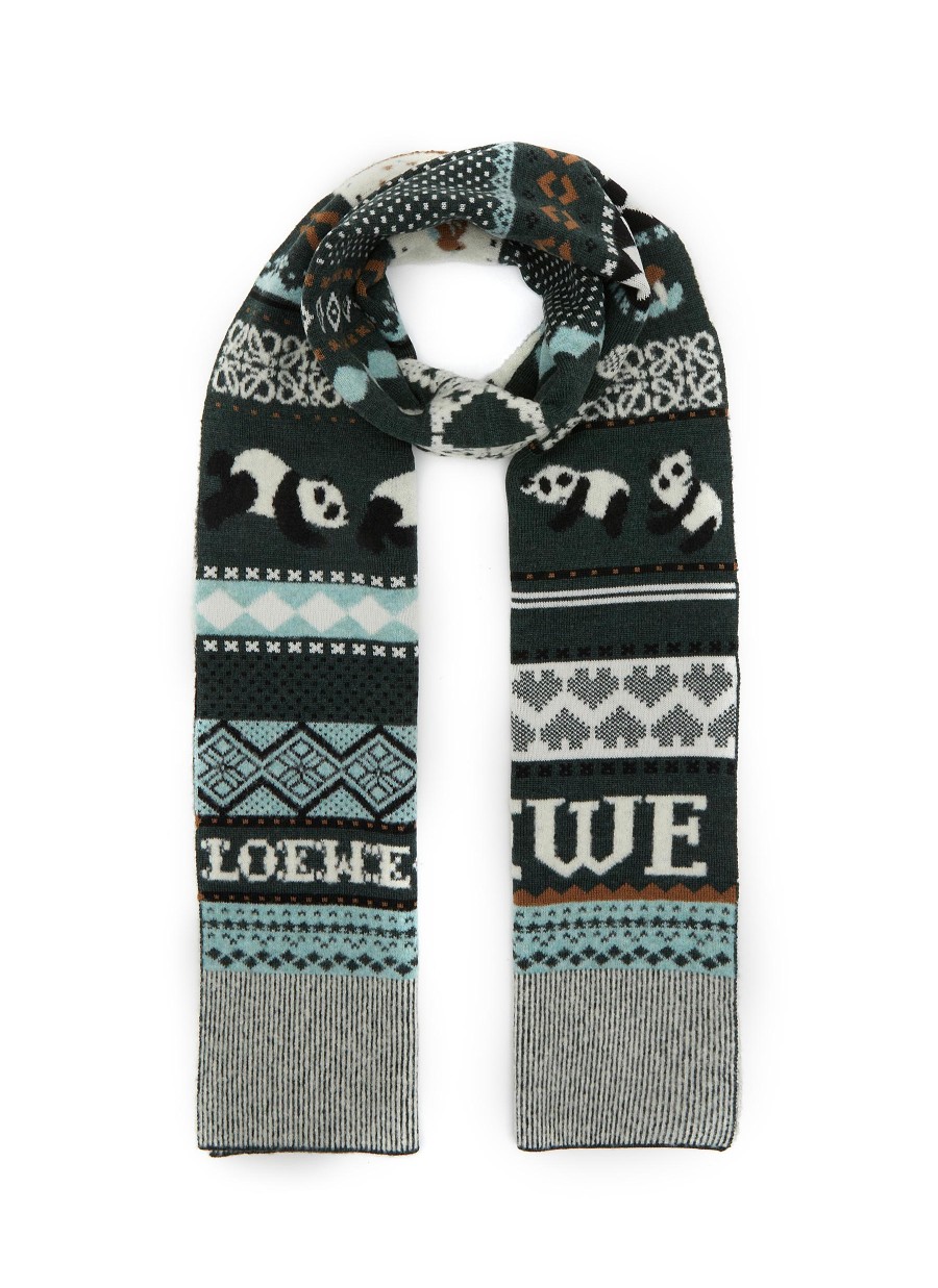 Women LOEWE Scarves & Wraps | X Suna Fujita Panda Wool Scarf