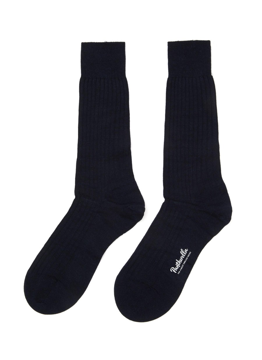 Men PANTHERELLA Socks | Laburnum' 5X3 Rib Merino Wool Long Anklet Socks