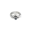 Women JOHN HARDY Fine Jewellery | Classic Chain Sterling Silver Black Sapphire Spinel Tiga Chain Ring Set — Size 7