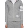 Men THOM BROWNE Pullovers & Hoodies | Four-Bar Stripe Zip-Up Jersey Hoodie