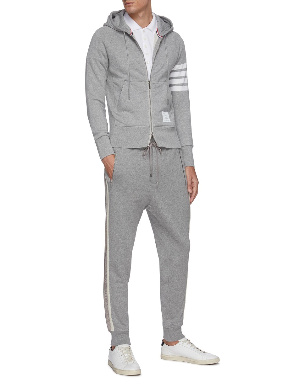 Men THOM BROWNE Pullovers & Hoodies | Four-Bar Stripe Zip-Up Jersey Hoodie