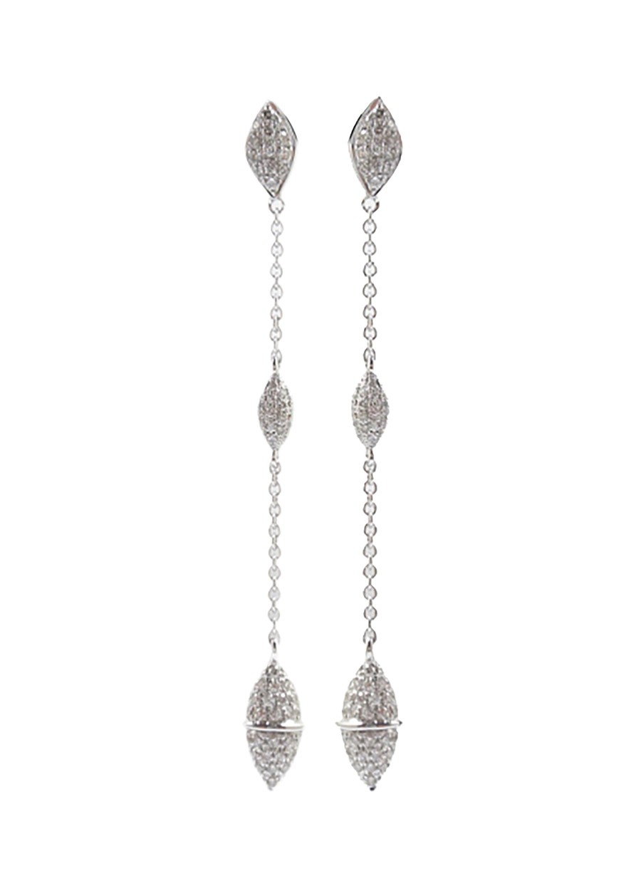 Women LC COLLECTION JEWELLERY Fine Jewellery | 18K White Gold Diamond Drop Dangle Earrings