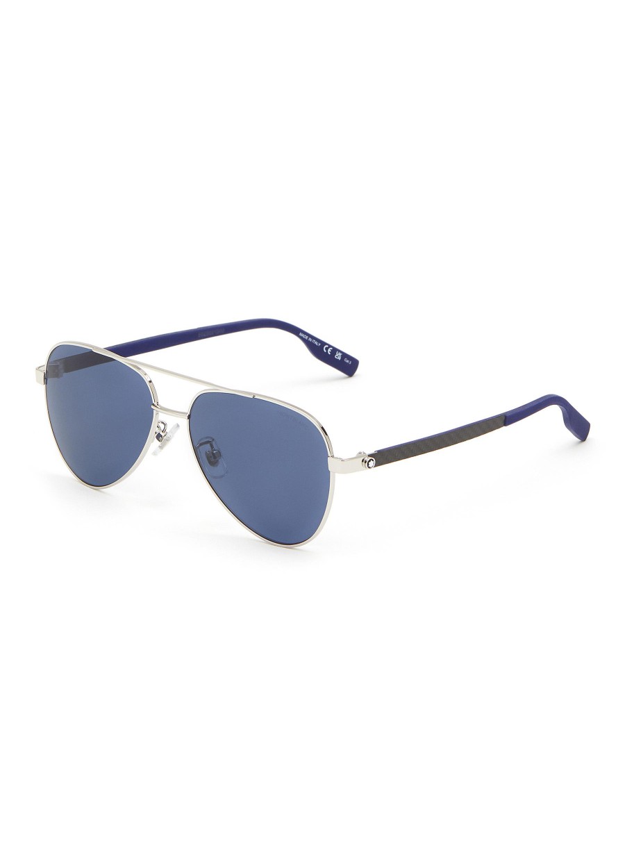 Men MONTBLANC Eyewear | Mb0182S Metal Aviator Sunglasses