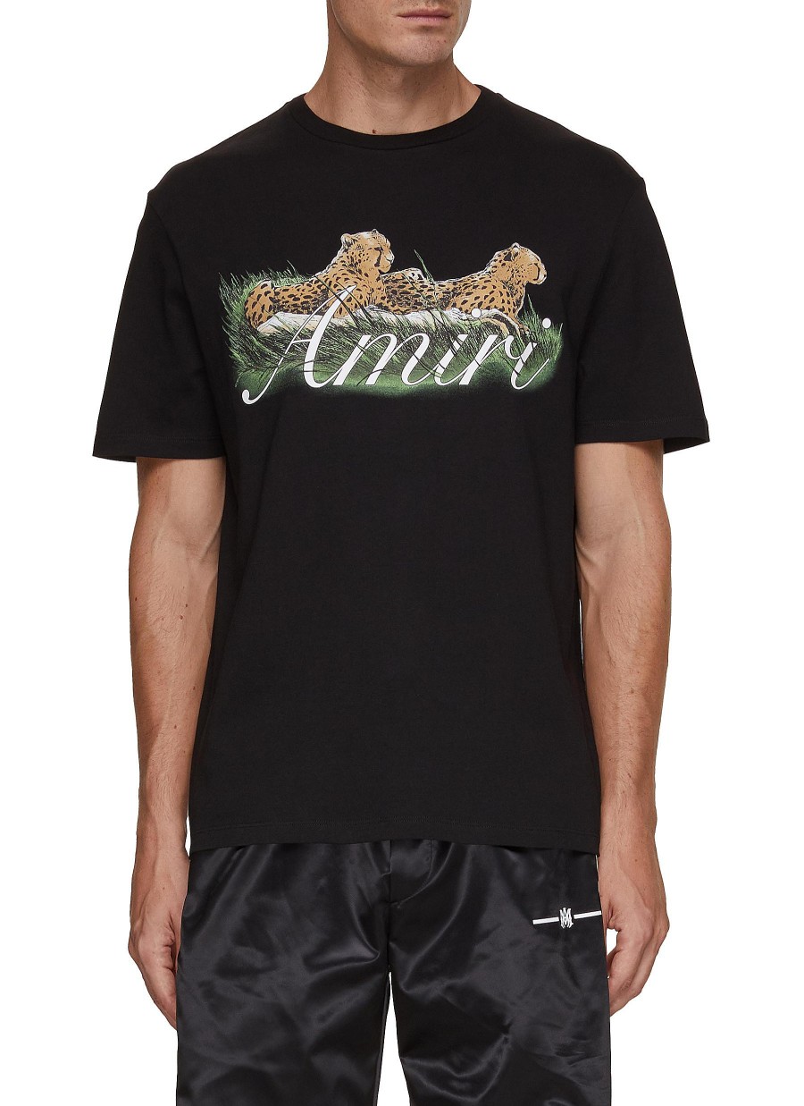 Men AMIRI T-Shirts | Cheetah Motif Logo T-Shirt