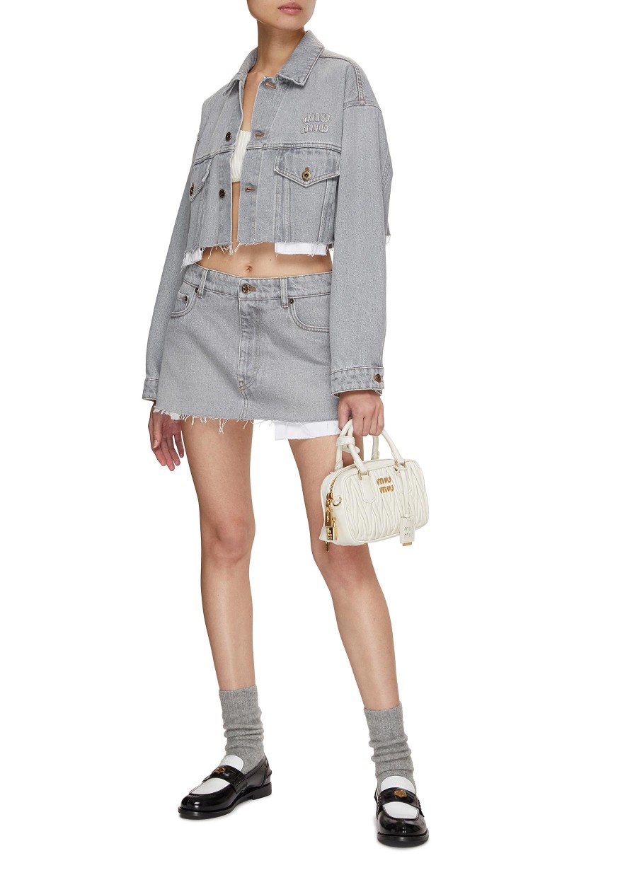 Women MIU MIU Jackets | Cropped Denim Jacket