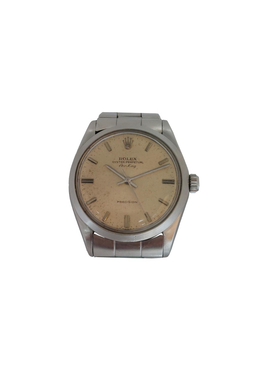 Men LANE CRAWFORD VINTAGE COLLECTION Watches | Rolex Air King Silver Dial Steel Case Wrist Watch