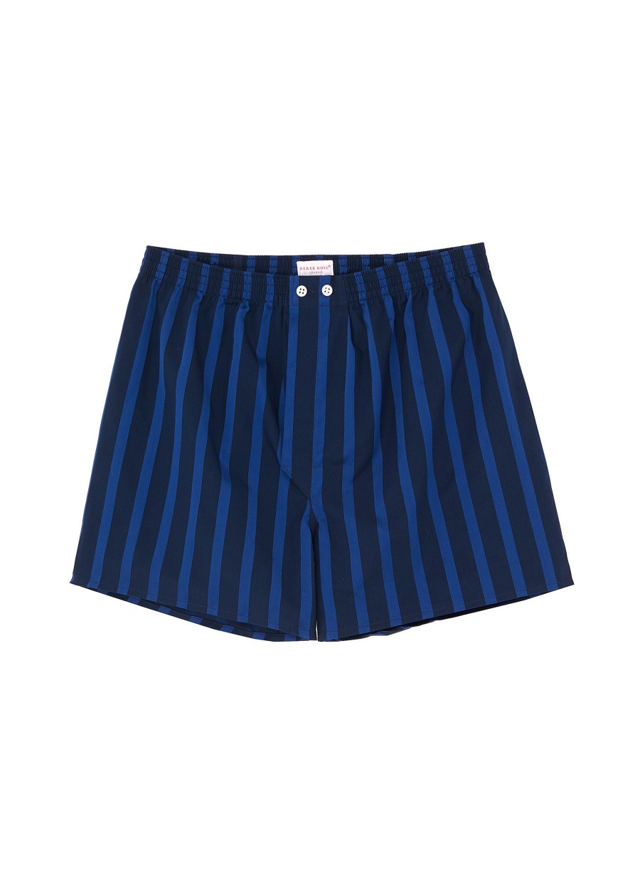 Men DEREK ROSE Underwear | Classic Woven Striped Cotton Boxer Shorts