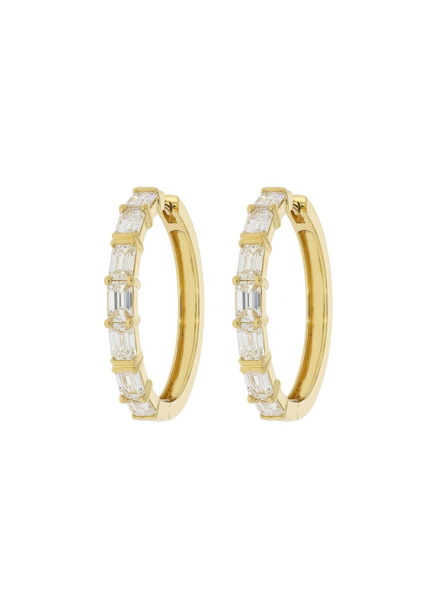 Women LC COLLECTION JEWELLERY Fine Jewellery | 18K Gold Diamond Hoop Earrings