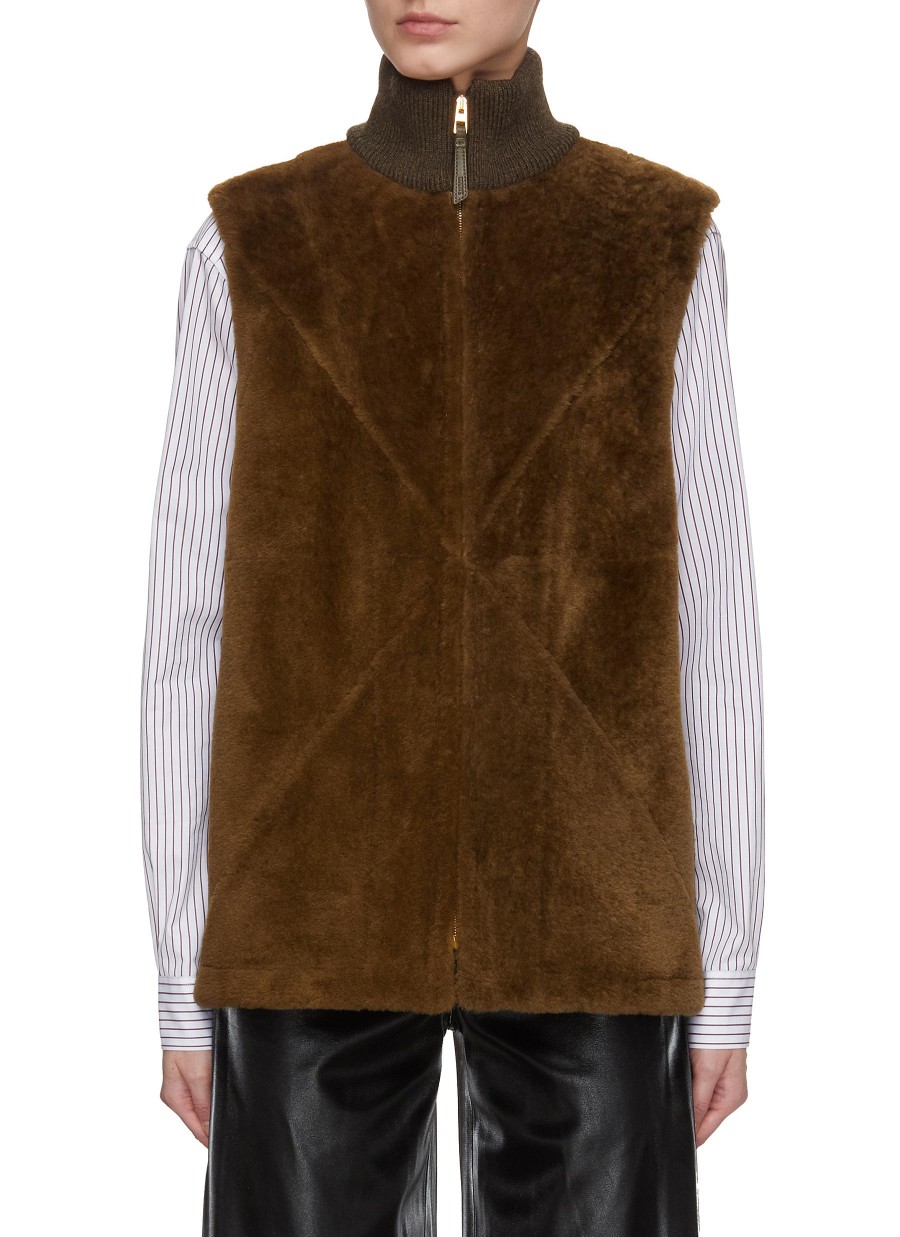 Women LOEWE Coats | Puzzle Shearling Vest