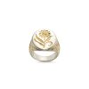 Women CASTRO SMITH Fine Jewellery | Sunflower 18K White Gold Signet Ring — Us 7