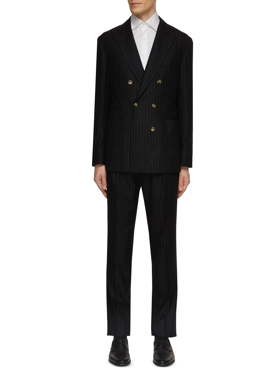 Men BRUNELLO CUCINELLI Suits | Double Breasted Peak Lapel Pin Stripe Suit