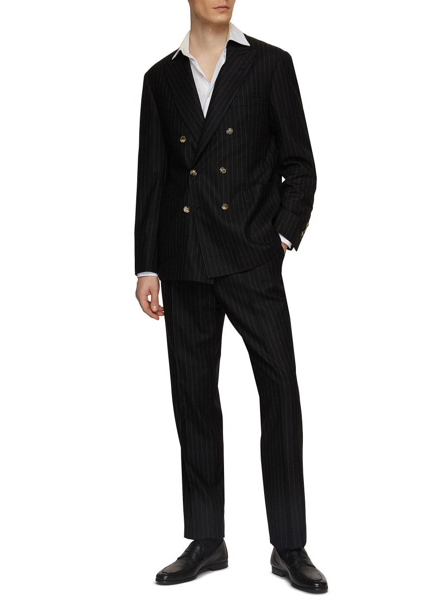 Men BRUNELLO CUCINELLI Suits | Double Breasted Peak Lapel Pin Stripe Suit