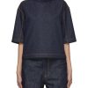 Women WE11DONE Tops | Turtleneck Denim Blouse