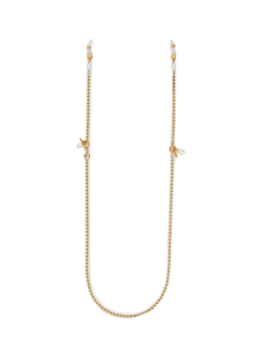 Women FOR ART'S SAKE Eyewear | Havana 18K Gold Plated Pearl Eyewear Chain