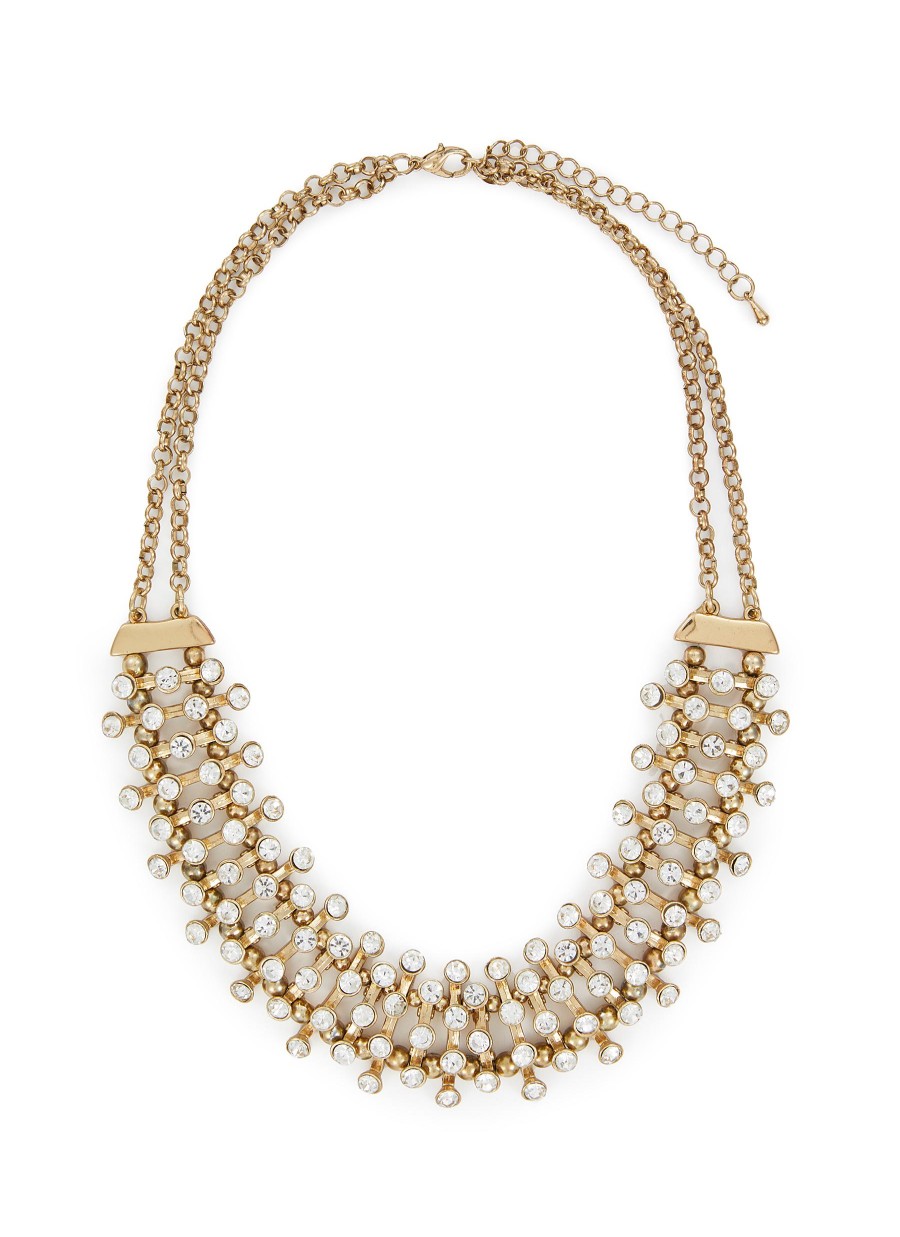 Women LANE CRAWFORD VINTAGE ACCESSORIES Vintage Accessories | Swarovski Crystal Pave Gold Tone Necklace