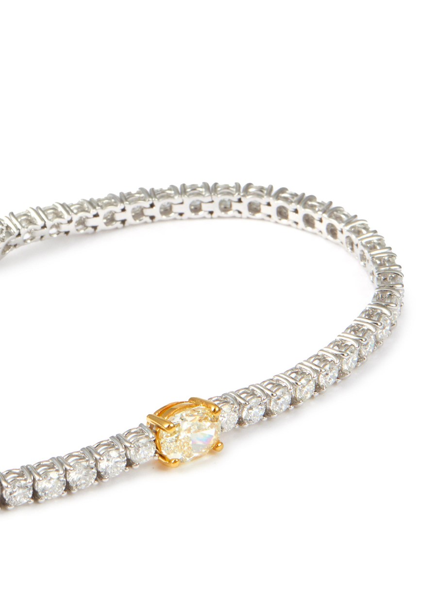 Women LC COLLECTION JEWELLERY Fine Jewellery | 18K Gold Diamond Oval Shaped Yellow Diamond Tennis Bracelet