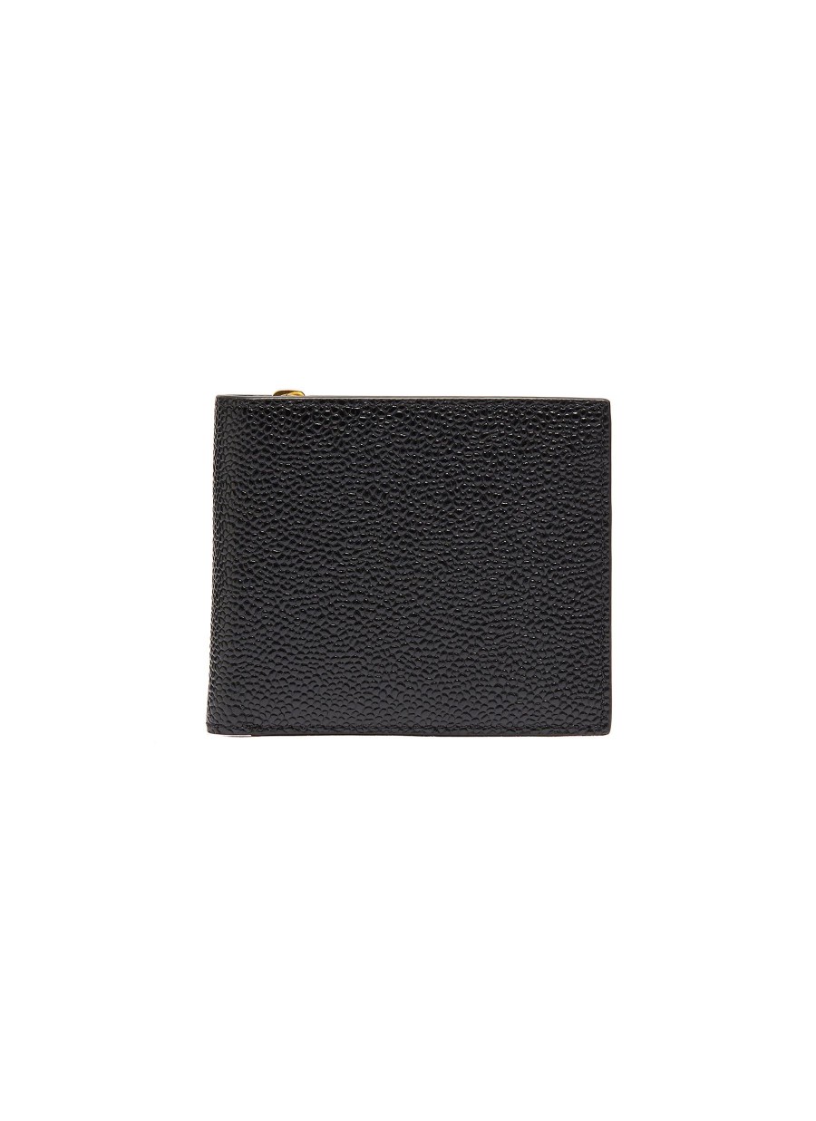 Men THOM BROWNE Small Leather Goods | Pebble Grain Leather Bifold Wallet