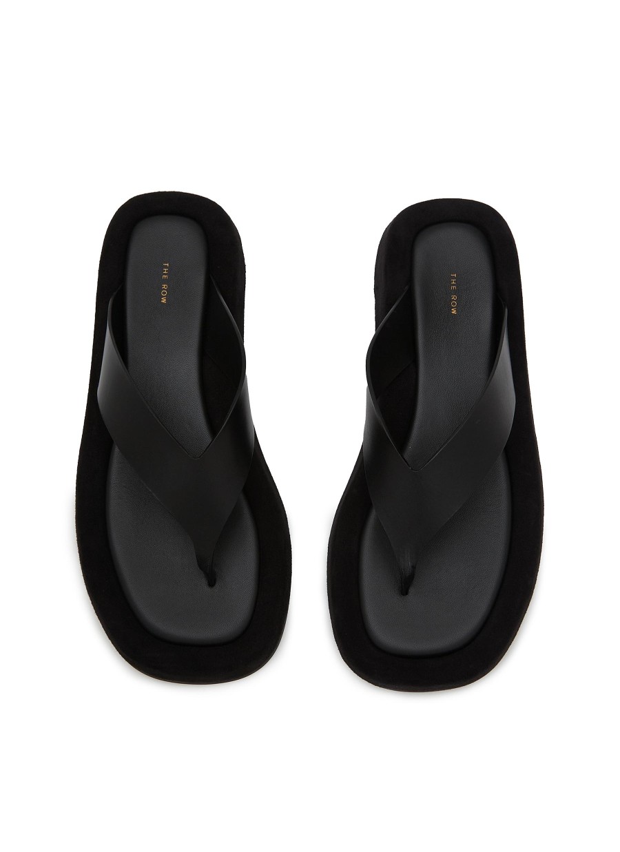 Women THE ROW Slides | Ginza Velvet Leather Sandals