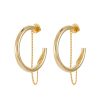 Women DEMARSON Fashion Jewellery | Miley 12K Gold Plated Half Hoop Earrings