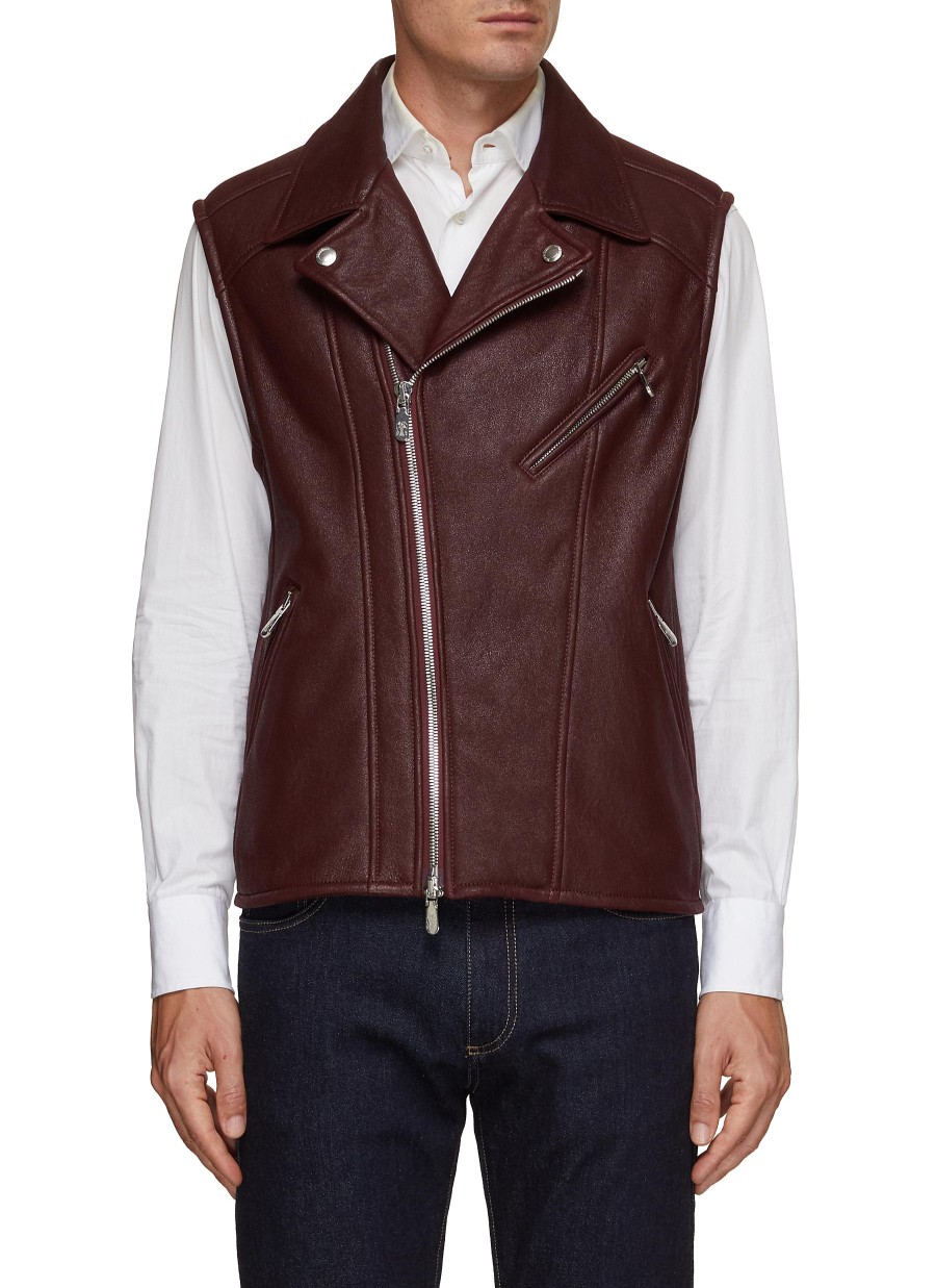 Men BRUNELLO CUCINELLI Jackets | Nappa Leather Biker Vest