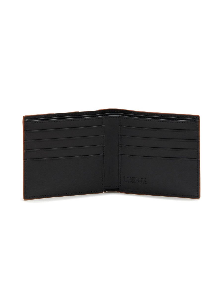 Men LOEWE Small Leather Goods | Puzzle' Contrast Stitching Leather Bifold Wallet