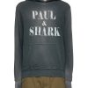 Men PAUL & SHARK Pullovers & Hoodies | Logo Print Washed Cotton Hoodie