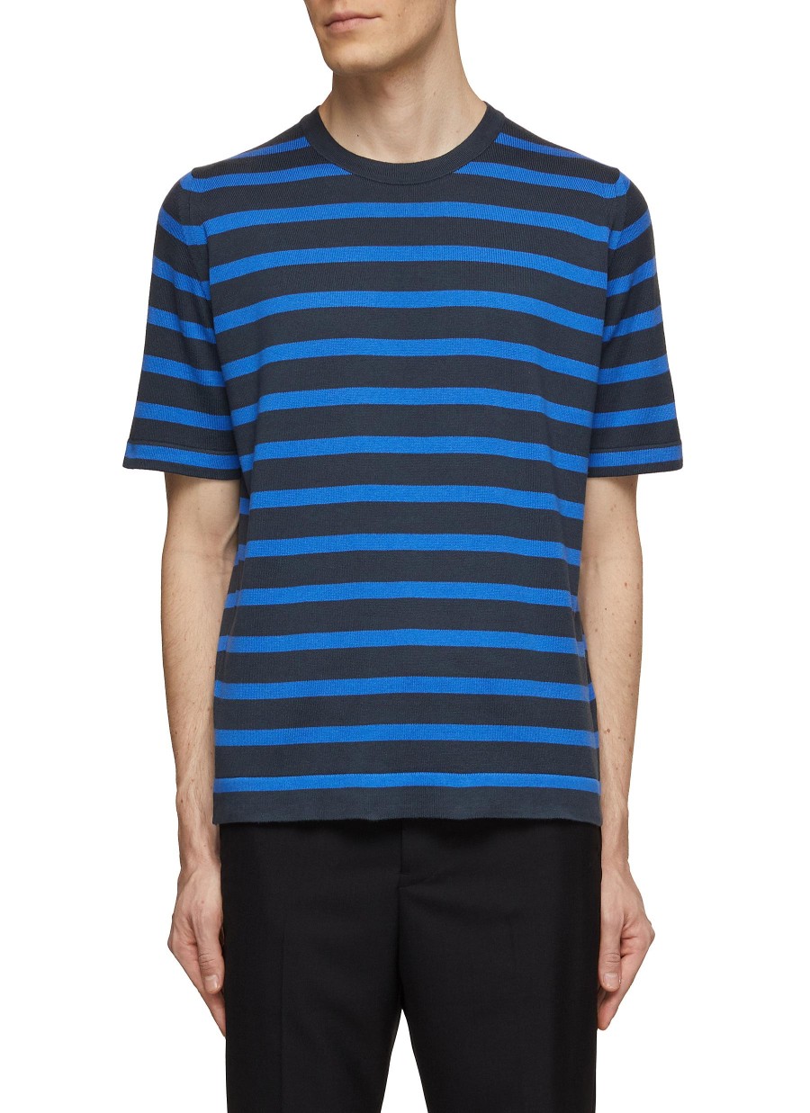 Men JOHN SMEDLEY T-Shirts | Sea Island Cotton Stripes Allan T-Shirt