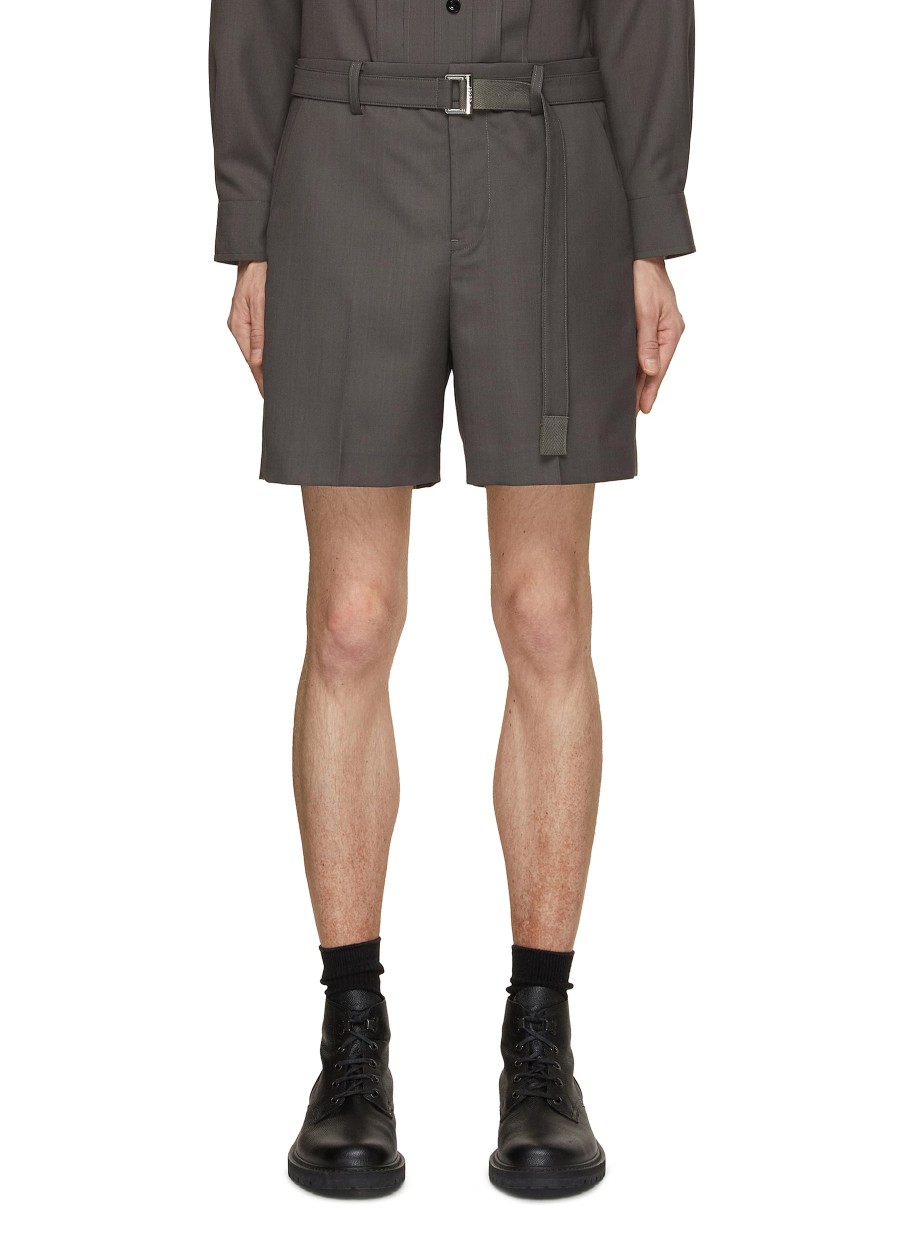 Men SACAI Pants | Belted Suit Shorts