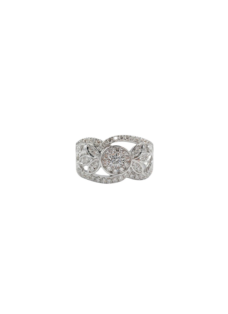 Women LC COLLECTION JEWELLERY Fine Jewellery | 18K White Gold Diamond Ring — Size Us 6.5