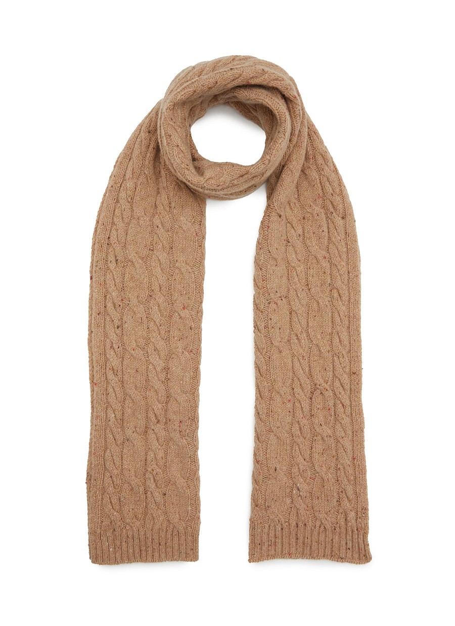 Women JOHNSTONS OF ELGIN Scarves & Wraps | Donegal Cable Knit Cashmere Scarf