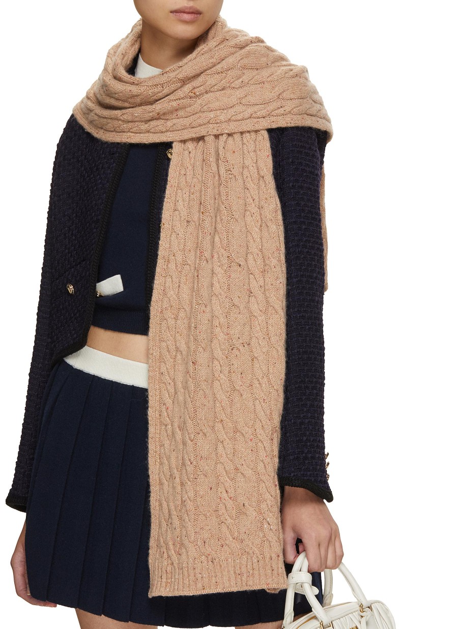 Women JOHNSTONS OF ELGIN Scarves & Wraps | Donegal Cable Knit Cashmere Scarf