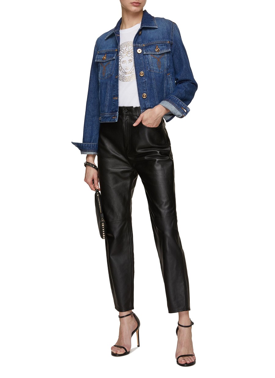 Women VERSACE Jackets | Stone Wash Denim Jacket