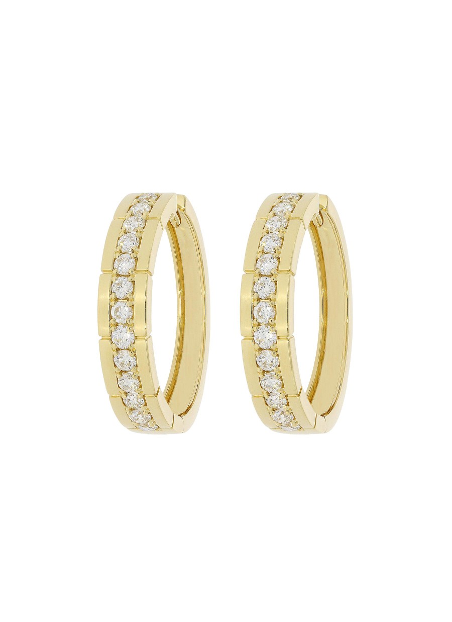 Women LC COLLECTION JEWELLERY Fine Jewellery | 18K Gold Diamond Hoop Earrings