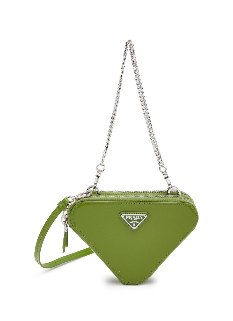 Women PRADA Crossbody | Mini Triangle Leather Crossbody Bag