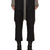 Men RICK OWENS Pants | Cropped Dropped Crotch Cargo Pants