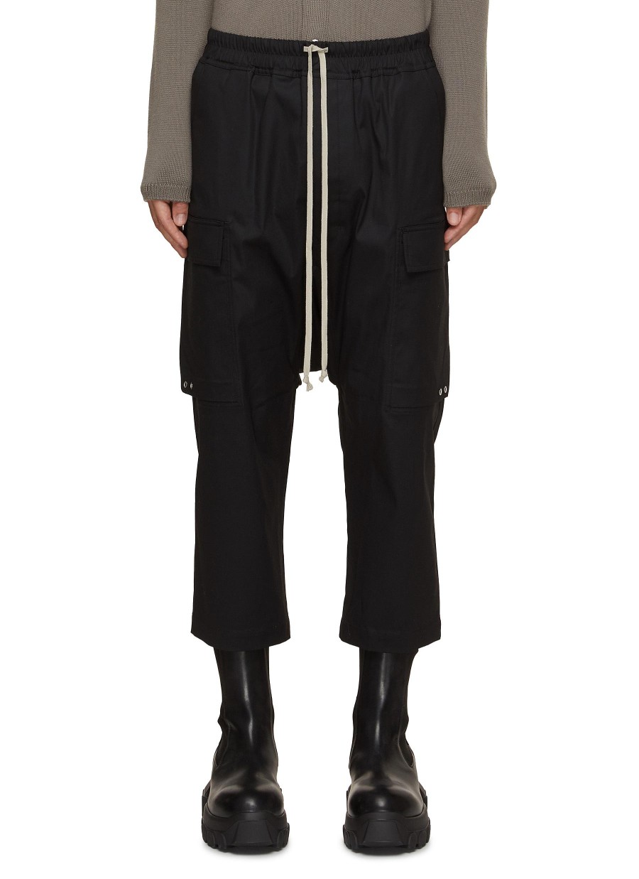 Men RICK OWENS Pants | Cropped Dropped Crotch Cargo Pants