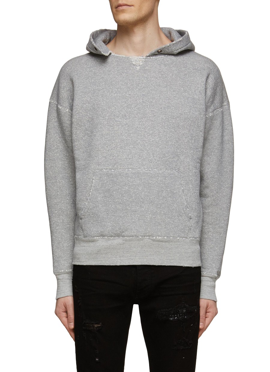 Men SAINT LAURENT Pullovers & Hoodies | Drop Shoulder Classic Fit Cotton Hoodie