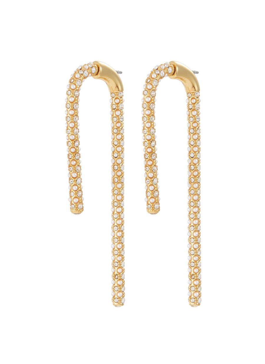 Women DEMARSON Fashion Jewellery | Celeste Faux Pearl Crystal Pave Earrings