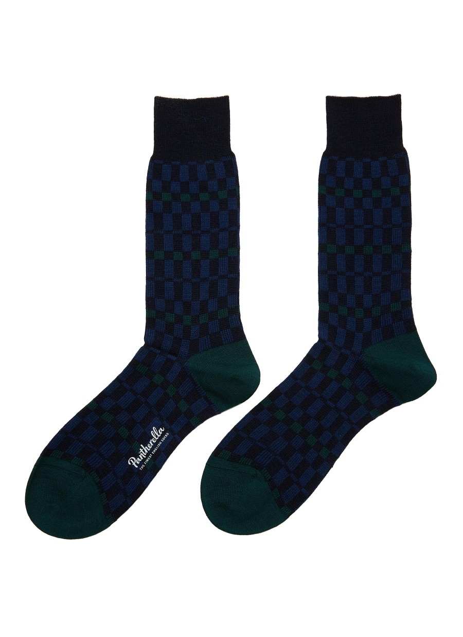 Men PANTHERELLA Socks | Wetton Abstract Check Long Ankle Socks