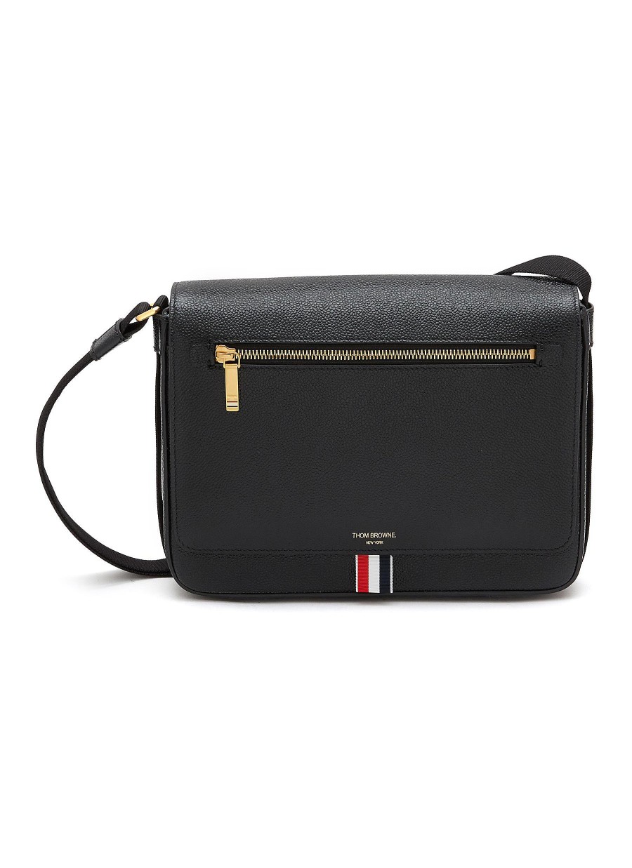 Men THOM BROWNE Shoulder Bags | Leather Messenger Bag