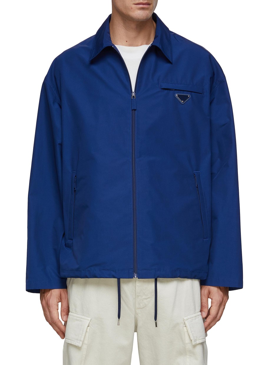 Men PRADA Jackets | Logo Plaque Shirt Jacket